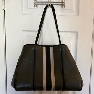 Haute Shore Neoprene Tote with Stripe Detail